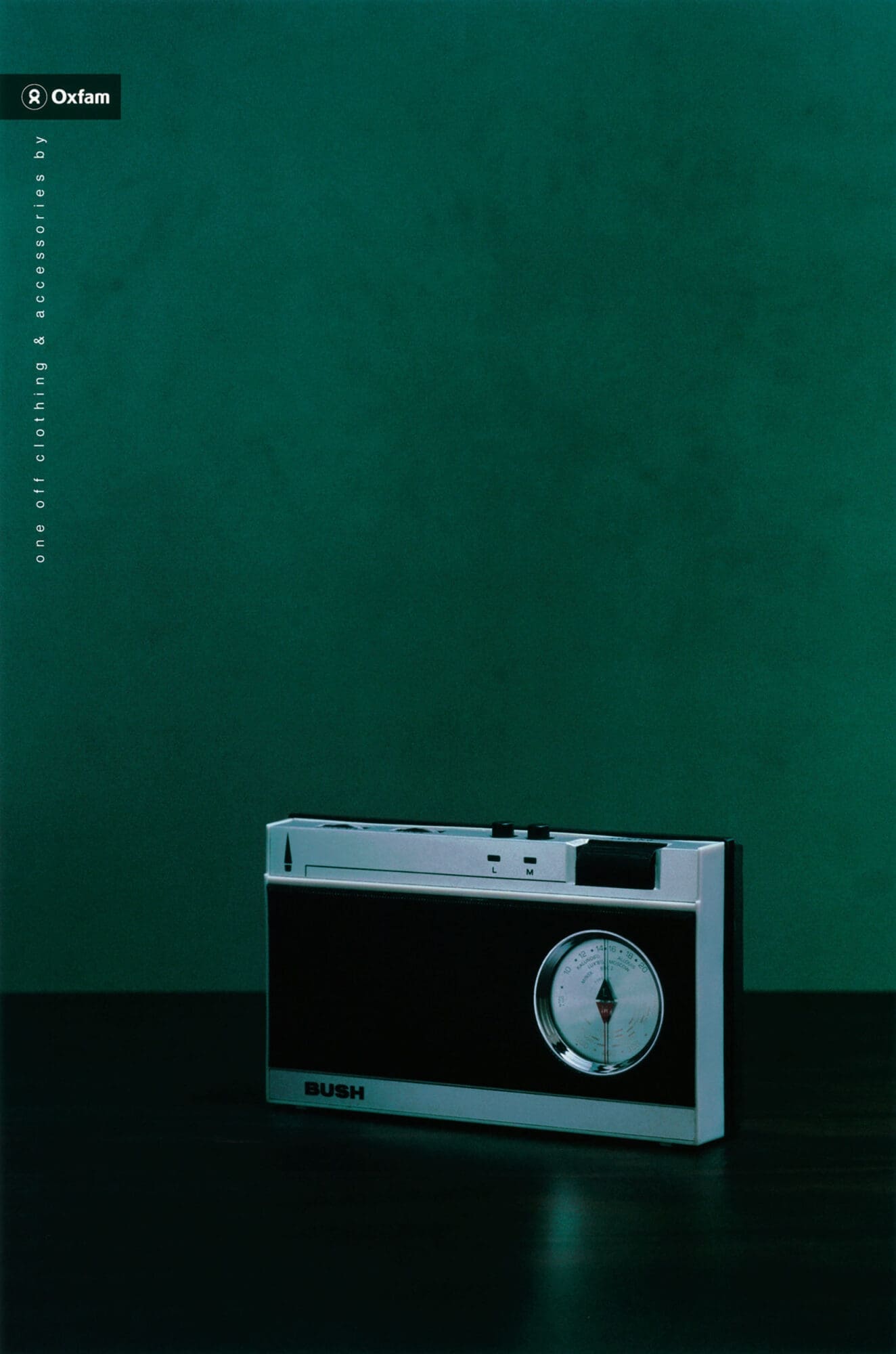 http://Oxfam,%20Charity,%20Advertising,%20Fashion,%20Second%20hand%20radio%20against%20dark%20green%20backdrop,%20D&AD%20Gold,%20DDB,%20Adam%20and%20Eve,
