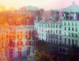 http://Double%20exposure%20of%20Parisian%20apartment%20buildings,%20one%20layer%20in%20warm%20tones,%20the%20other%20in%20cool%20tones,%20creating%20a%20layered,%20dreamy%20cityscape
